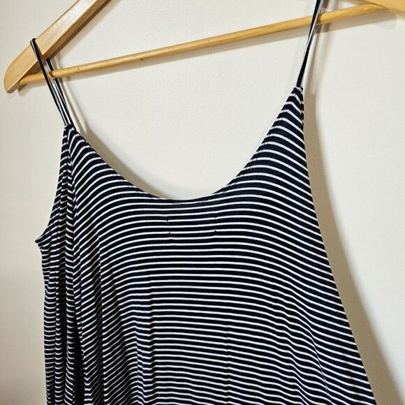 EUC ABERCROMBIE & FITCH STRIPED COLD SHOULDER TANK SHORT DRESS BELL SLEEVES SZ M - Picture 8 of 12